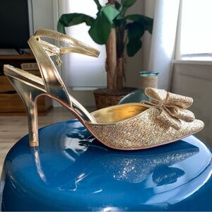 COPY - J. Renee Shanaya Gold Glitter Heels!